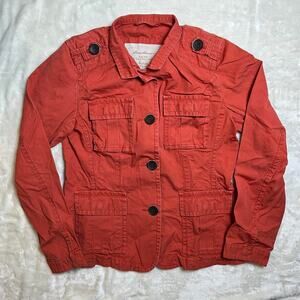 Eddie Bauer Chore Coat Womens Medium Jacket Canvas Large Buttons Everyday Use